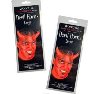 Lot of 2 New Large Devil Horns Latex Appliance Goth Halloween Fetish Costume